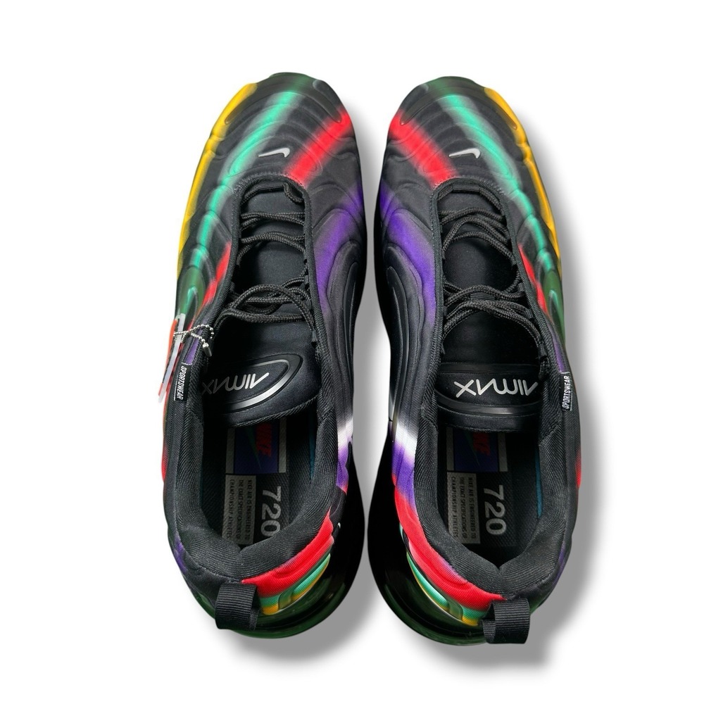 Nike Air Max 720 Black Neon Streaks AO2924-023 Athletic Sneaker Mens US 15 GUC - Picture 6 of 9